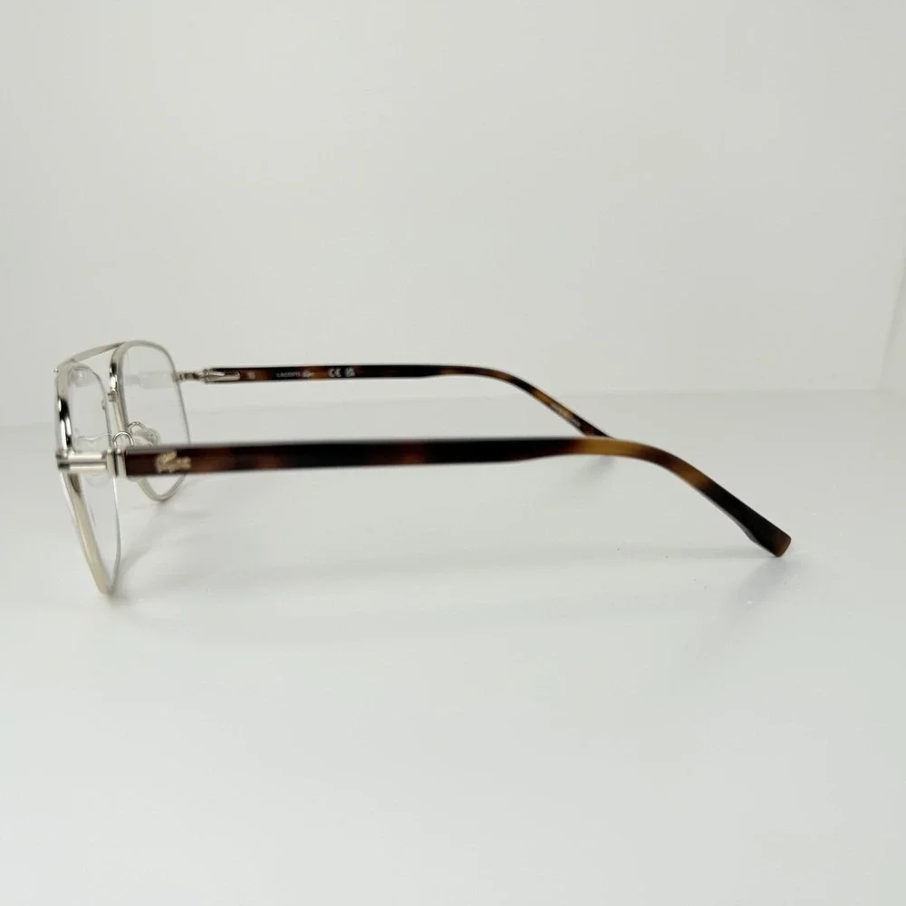 Lacoste L2302 714 Gold Aviator Eyeglass Frame 57-18-145 Tortoise Replacement